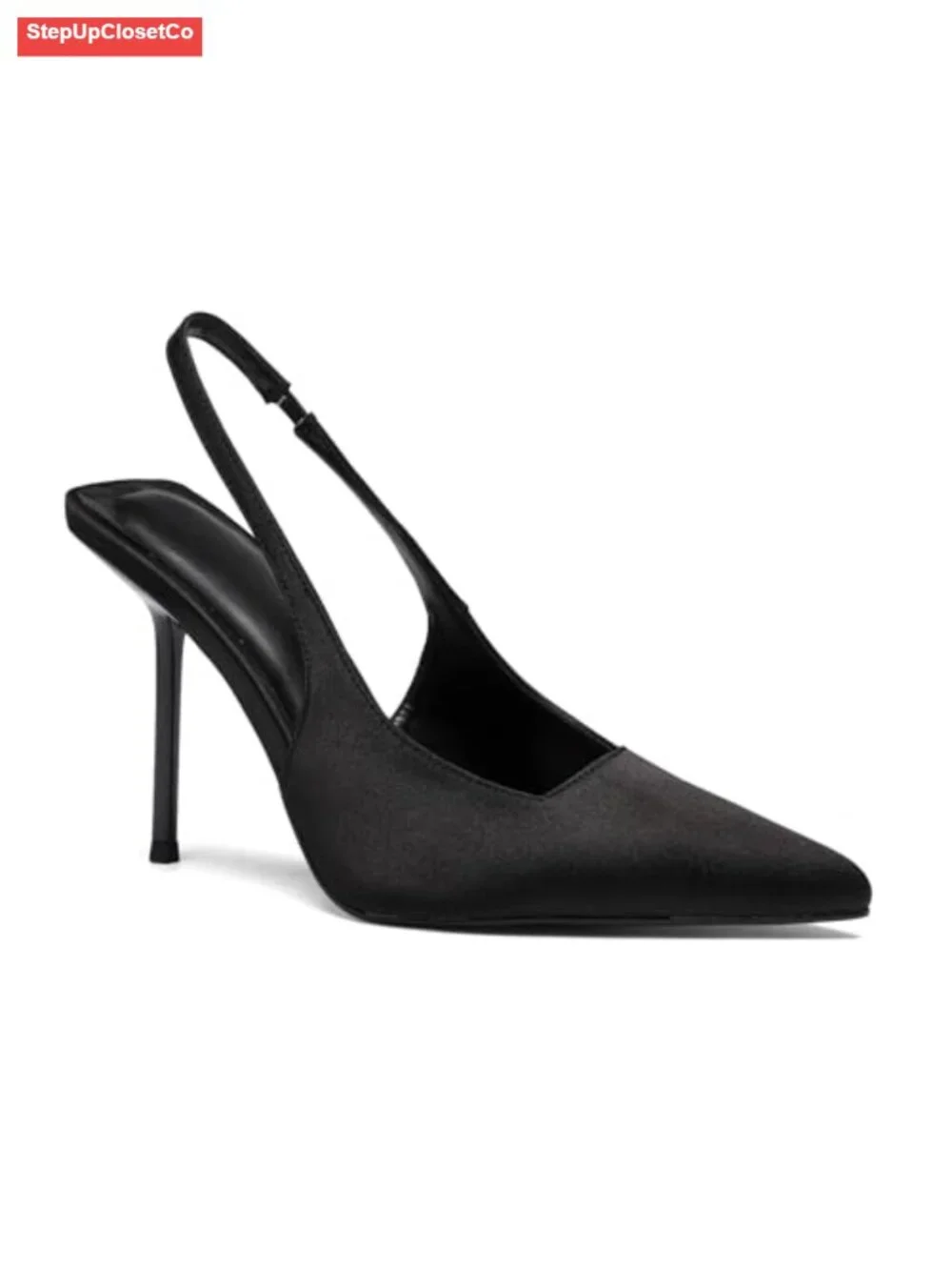 Women's Patent Leather Pointed Toe Slingback Heels Slip On Pumps 4.13